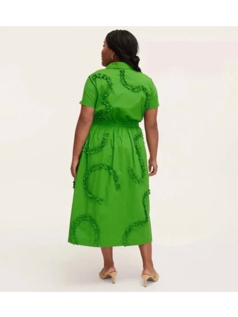 Kate Spade x Target Midi Green Ruffle Shirt Dress - Picture 2 of 7